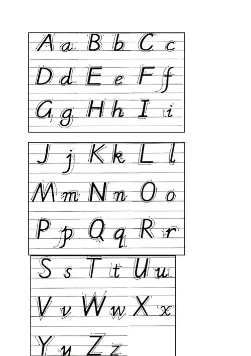 26个英文字母手写体一张2