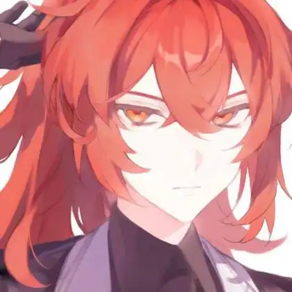 二次元红发少年头像