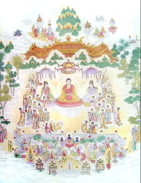 多个版本的精美西方极乐世界图见者顶礼增福增慧