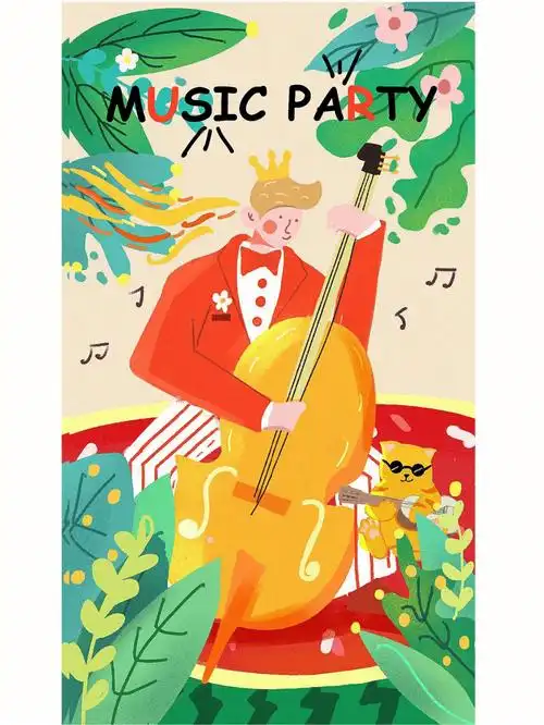 y园糖插画打卡21天day18音乐节海报