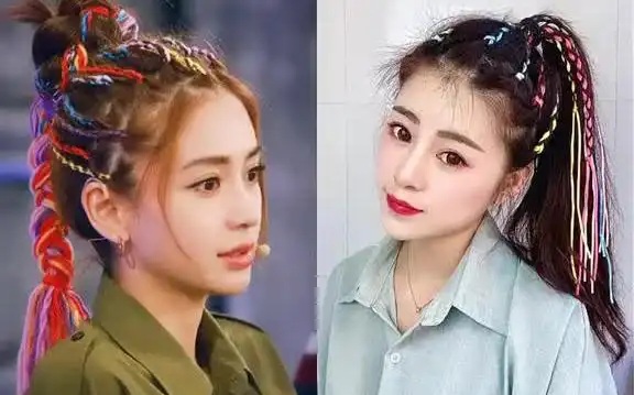 明星同款发型 angelababy16这么酷炫的彩绳辫,你确定不学吗?编发
