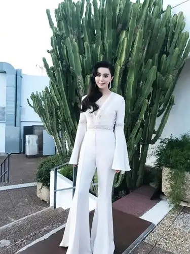 组图:范冰冰纯白装扮彰显气质 美腿修长深v性感 : 戛纳时间5月28日晚