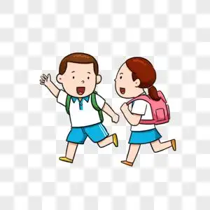 卡通小学生上学图图片
