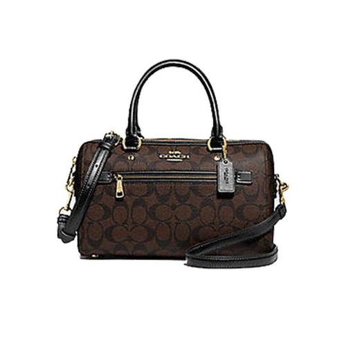 蔻驰coach褐色|棕黑logo大号波士顿包女包 f83607-imaa8