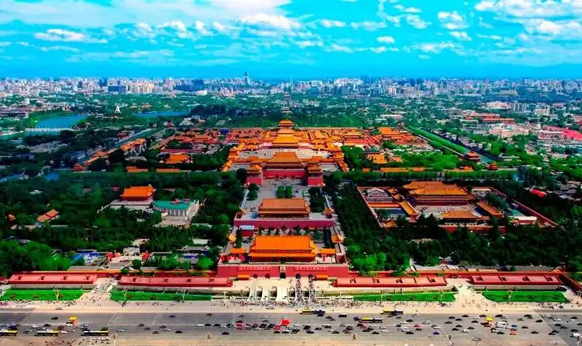 紫禁城全景北京故宫全景壮观的故宫全景摄影图片桌面壁纸北京故宫的