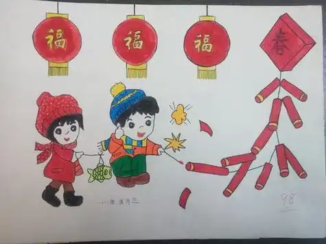 春节的绘画春节的绘画简单又漂亮
