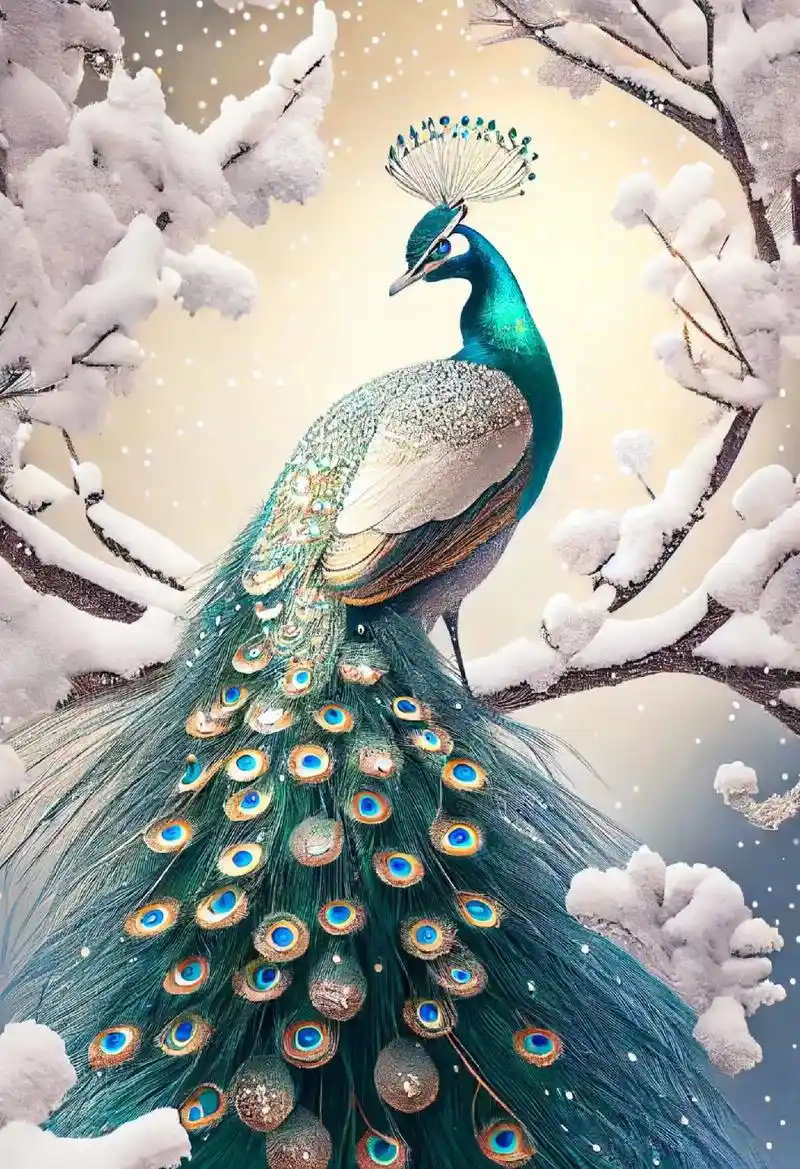 遇见孔雀,幸运吉祥,满屏诗情,唯美画意.#ai绘画 #图文伙 - 抖音