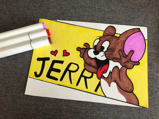 马克笔简笔画调皮又可爱的杰瑞