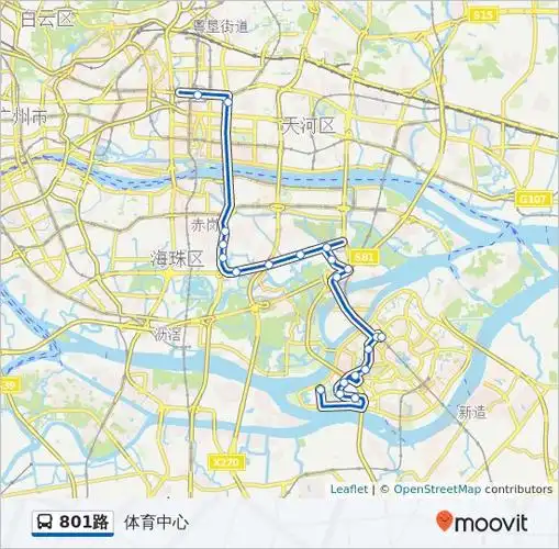 公交801路的线路图