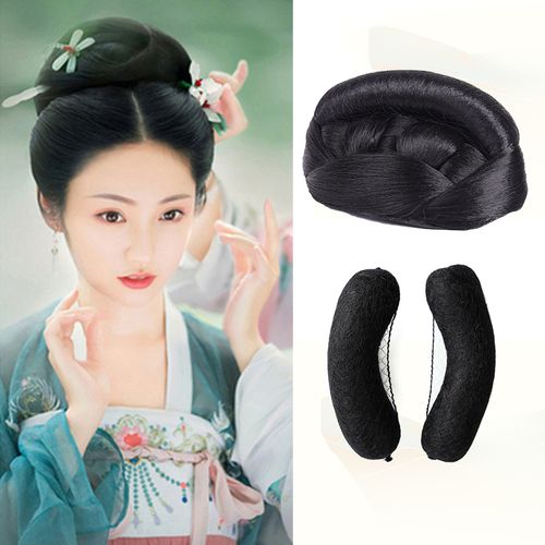 汉服古风假发包古装贵妃发髻牛角包汉服头发假发宋制造型演出套装