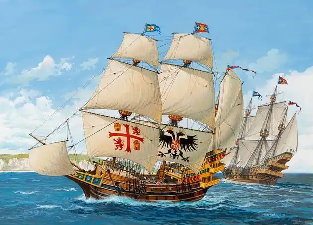 利华民用拼装模型系列 古代帆船 80-5620 1/96 西班牙大型帆船