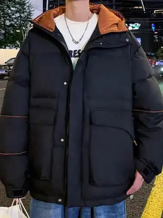 尺帛白色羽绒服男士冬季潮牌宽松轻薄短款情侣工装冲锋衣保暖男生外套