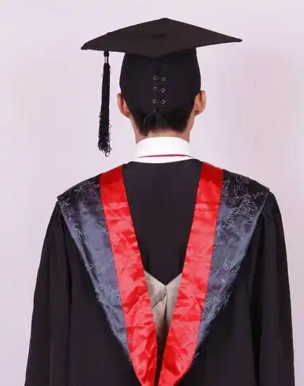 学士袍外搭配垂布,不得加套其他服装.