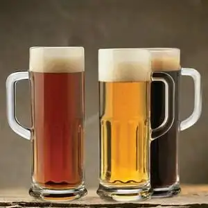 日本购新品v啤酒杯玻璃杯子超大容量扎啤杯菠萝杯英雄杯淑女杯带.