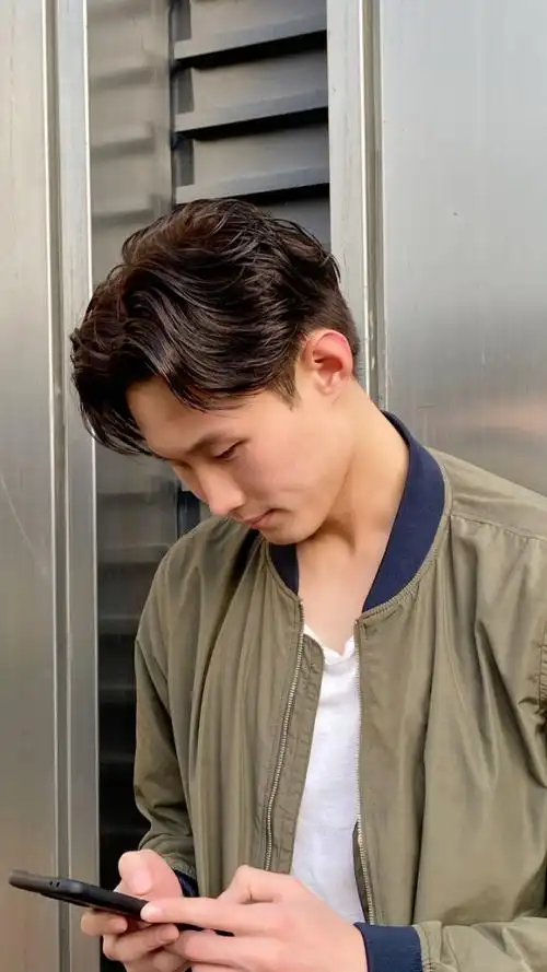 港风复古中分发型