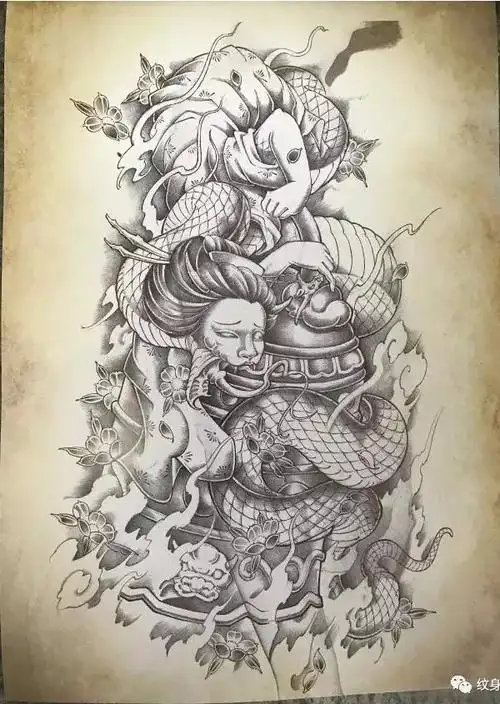 郑州金水区纹身店提供花臂纹身手稿