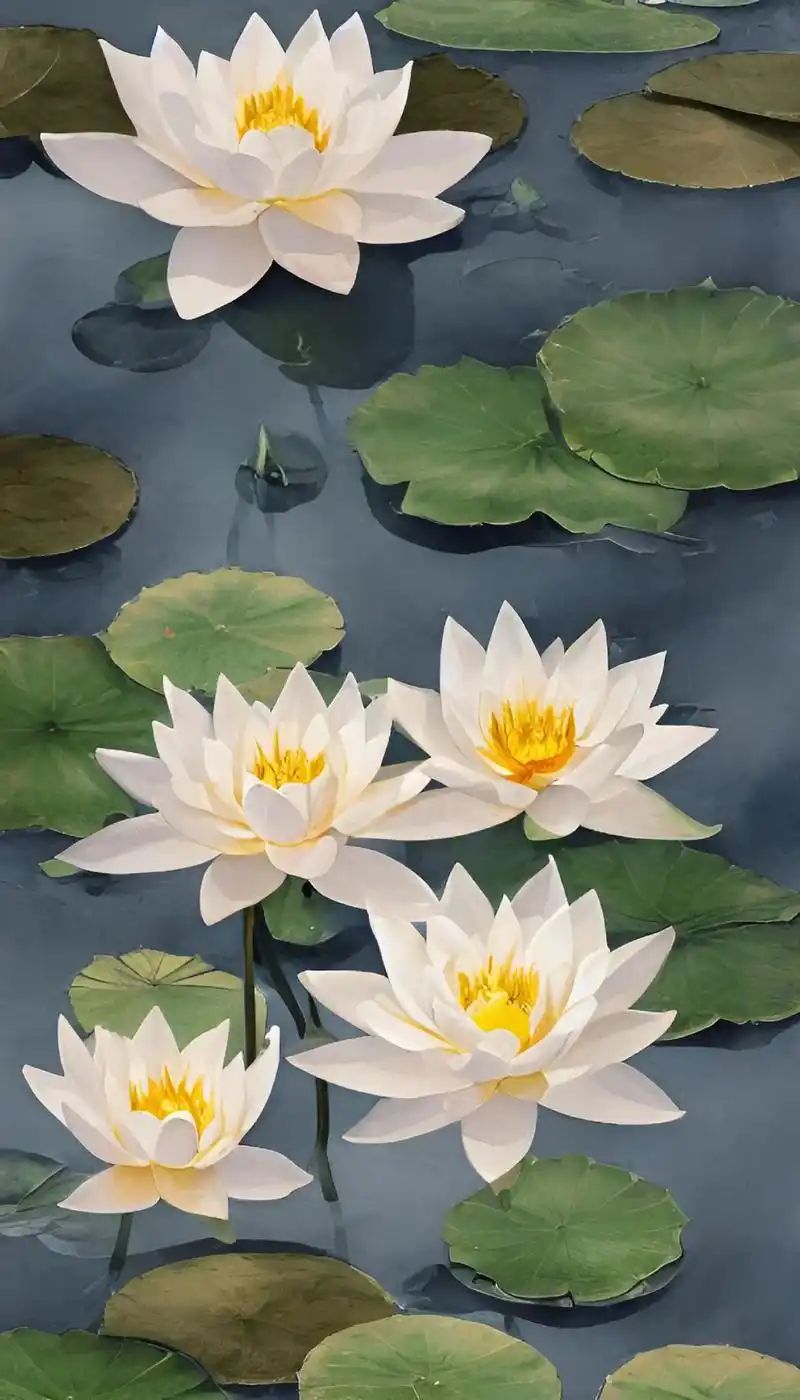 优雅的白莲花唯美柔和的月光柔美的色彩柔柔的灯光