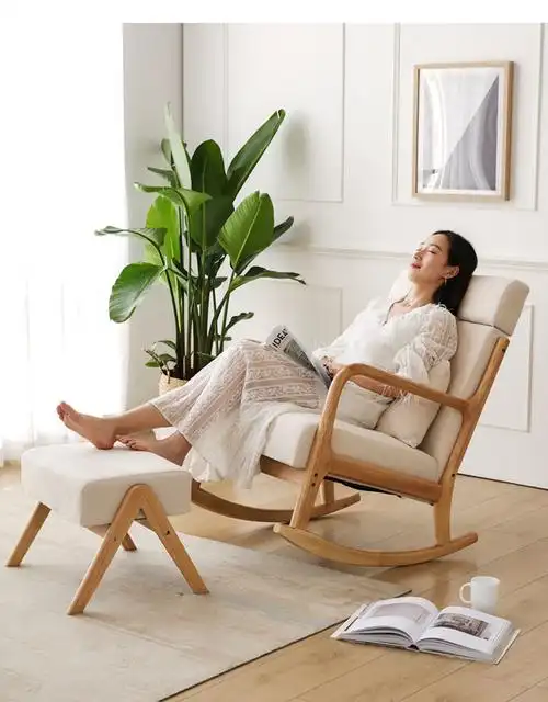 赢舒 摇摇椅沙发 北欧家用躺椅现代少女懒人沙发逍遥椅午睡阳台休闲摇
