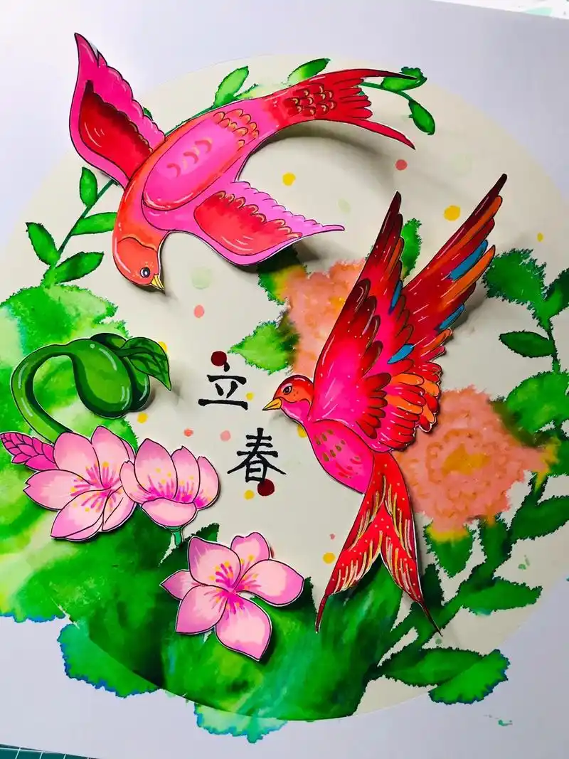 创意美术立春,适合6-12岁小朋友 - 抖音