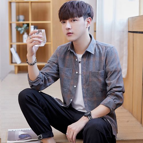 特价衬衫男帅气百搭