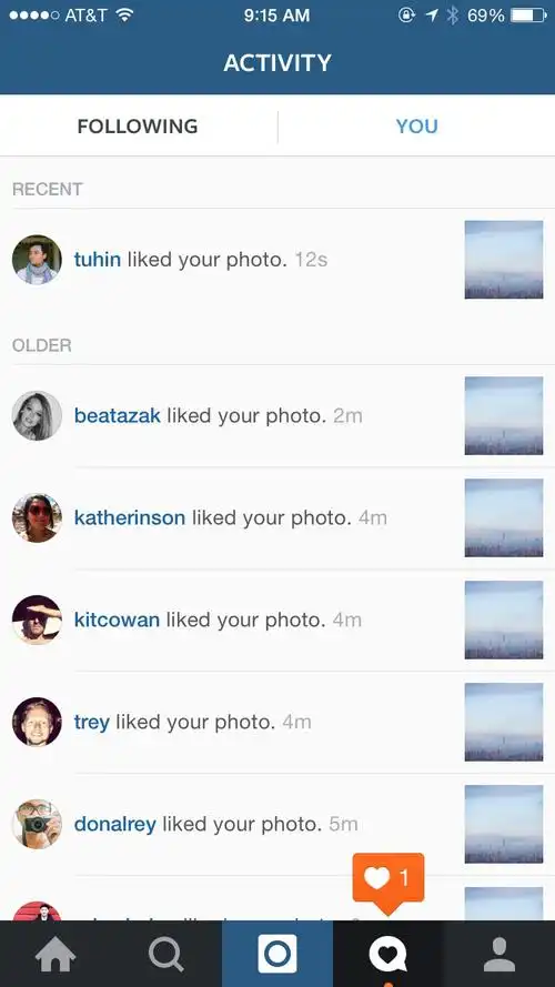 instagram图片分享应用手机界面设计