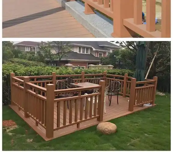 定制适用塑木围栏护栏扶手户外庭院景区生态木护栏木塑板公园湖边木塑