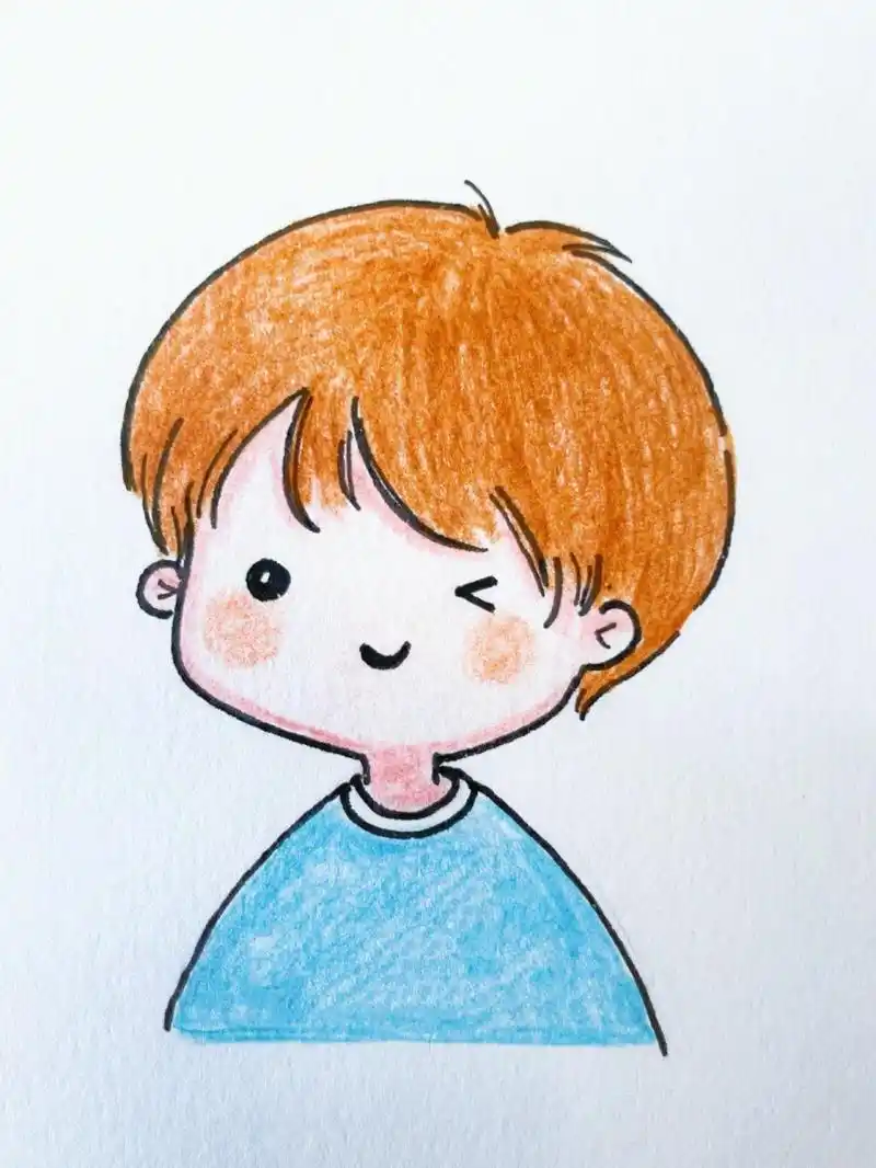 原创q版彩铅手绘简笔画男生头像 原创q版彩铅手绘简笔画男生头像 话说