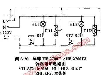 半球牌调温电炉电路图 - 电饭锅电路图 - 电子发烧友网