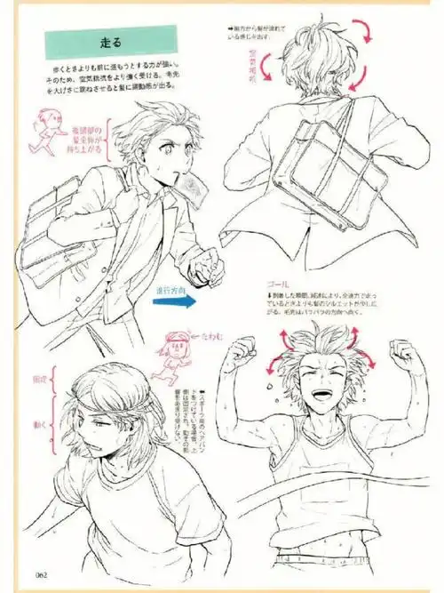 运动中的头发画法