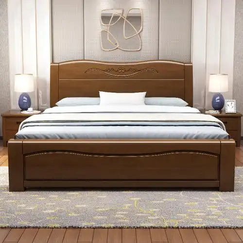 宜木雅居 床 实木床 简约现代双人床180cm×200cm实木1.