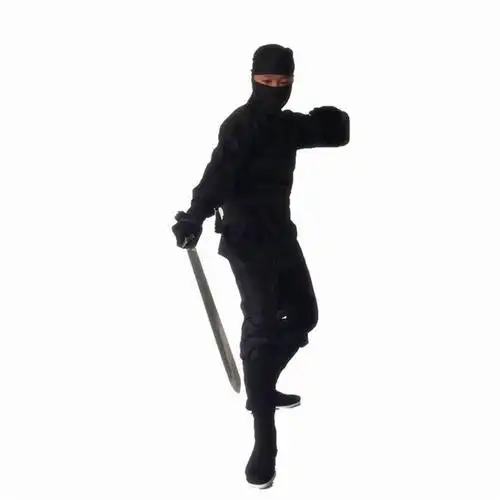 古装蒙面服刺客服夜行衣忍者男女黑衣人武侠盗贼勇士演出服衣服上衣