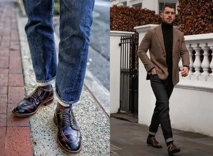 男士牛仔裤搭配什么样的上衣50岁的男人穿牛仔裤配什么鞋子