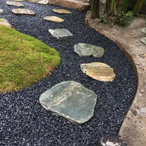 40斤深灰色景观砾石水洗石日式庭院枯山水造景青石子碎石头米粒石