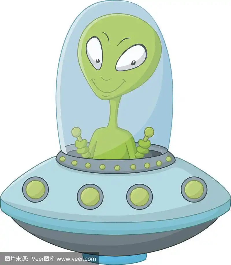 飞船里可爱的外星人卡通