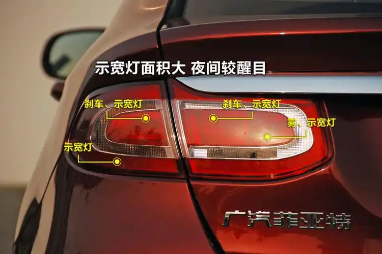 尾灯组采用卤素光源且示宽灯面积较大,夜间比较醒目.   个外观看点
