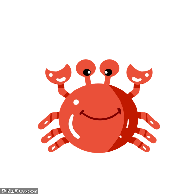 螃蟹美丽卡通高清图片素材