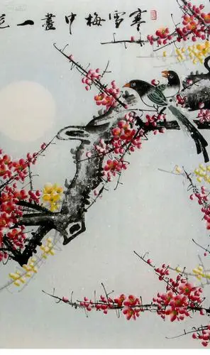 西门亚石国画六尺梅花《寒雪梅中尽,一花香十里.