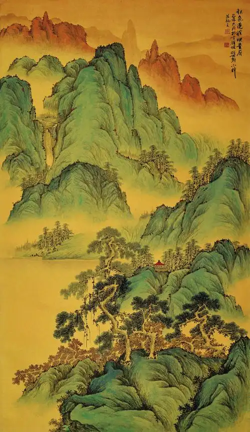 秋色连波映画屏素雪覆千里万壑泉声忆青山蜀川美江山千里入画屏九寨