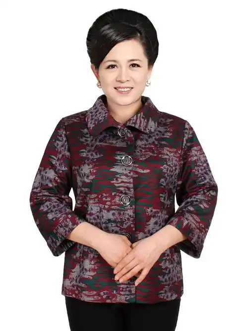 中老年人女装老太太服装妇女春秋装奶奶装外套中年女款妈妈装老人