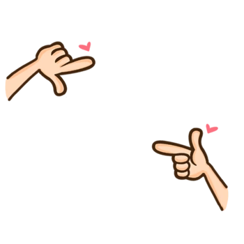 卡通比心小手