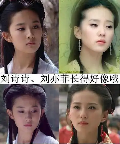 刘亦菲 刘诗诗 长得很像吧?相似度有80%(看图)