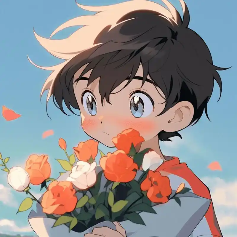 捧花情侣头像(男生版)#头像