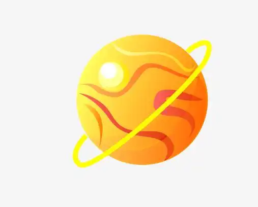 卡通橙色星球