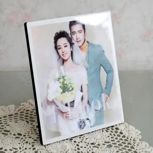 影楼大韩水晶亚米奇烤瓷版画摆台婚纱照相片放大相框特价包邮