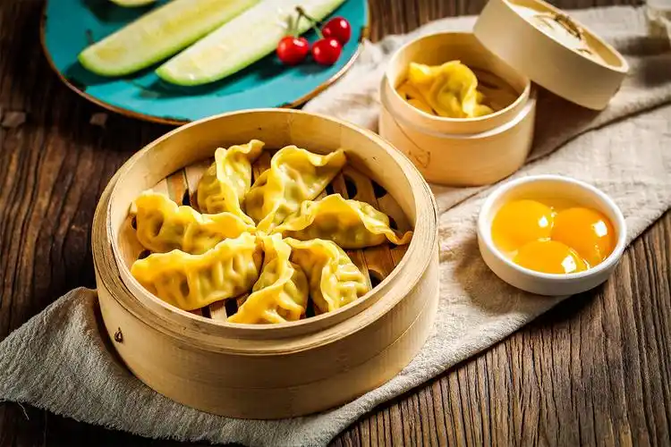 中国传统美食之锅贴水饺摄影照片欣赏