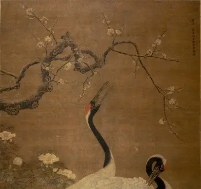 边景昭雪梅双鹤图