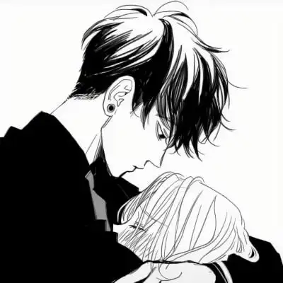 黑白动漫情侣头像一左一右