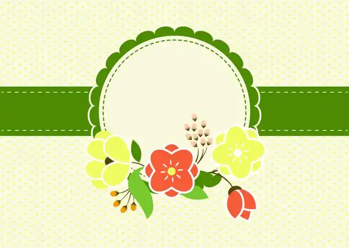 绿色花朵标签背景素材