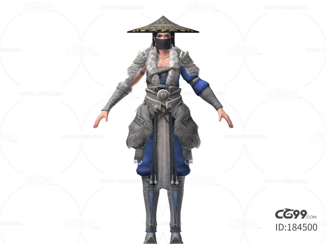 次时代pbr手游国风蒙面女刺客