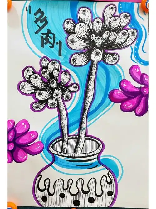 线描多肉适合812岁儿童